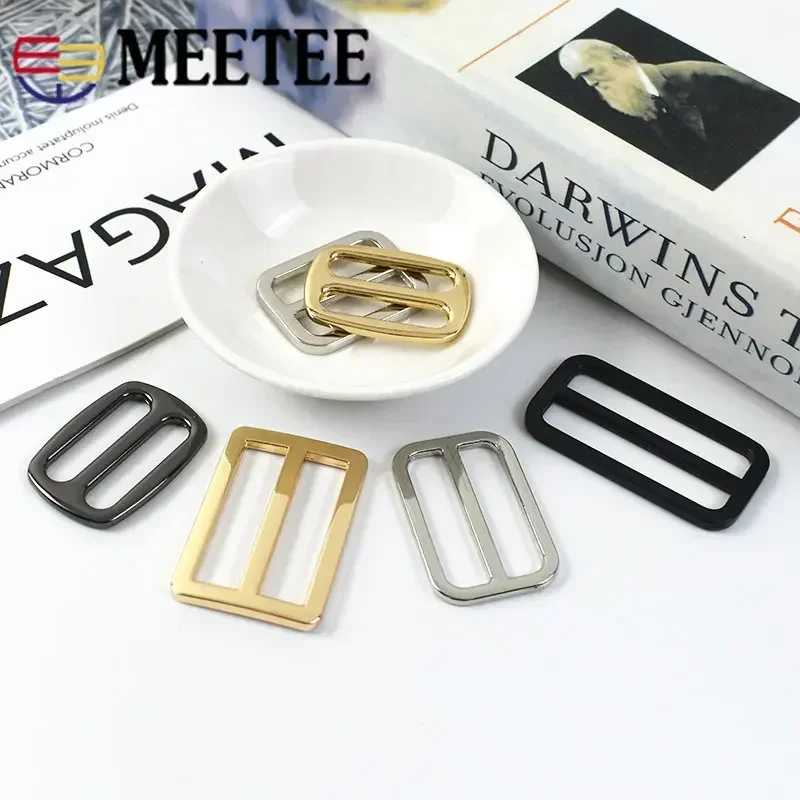 Metal Buckles 5/10Pcs 25/32/38/50mm Tri Glide Ring Buckle Webbing Strap Adjuster Clasp Hooks for Bag