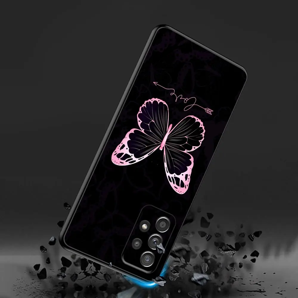 Elegant Black Butterfly Love Phone Cover - Stylish Protective Back Case