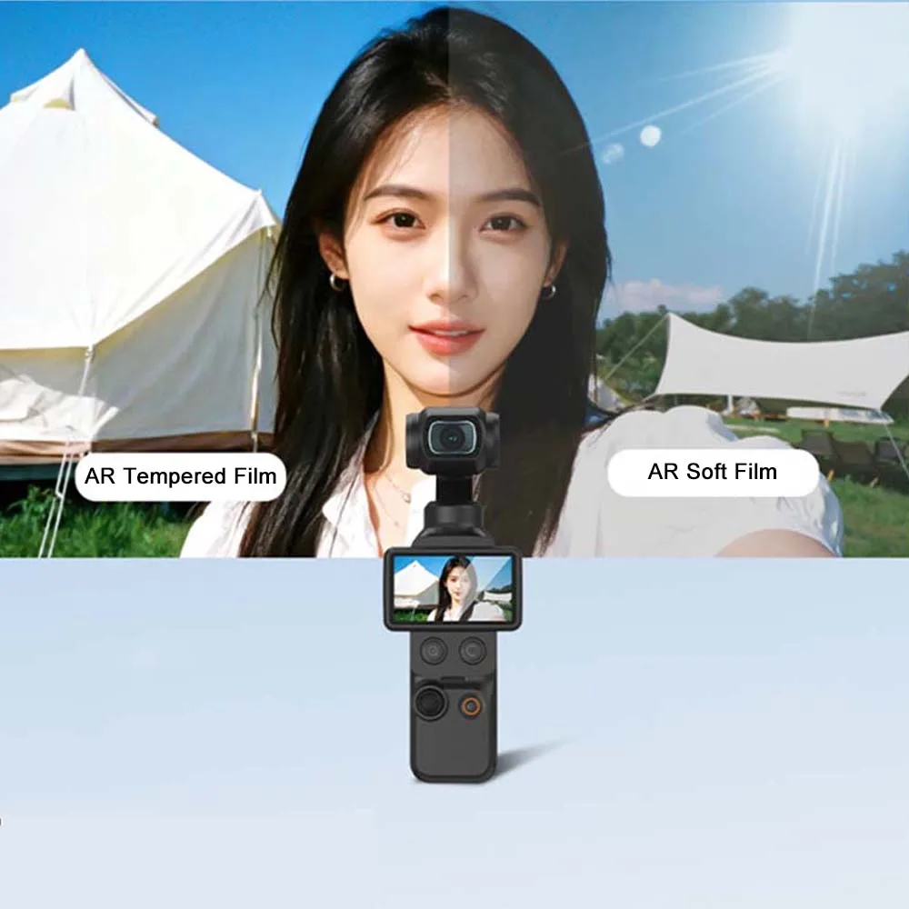 DJI Pocket 4 3용 BRDRC 강화 유리 스크린 프로텍터 스크래치 방지 카메라 스크린 보호 필름(설치 도구 포함)