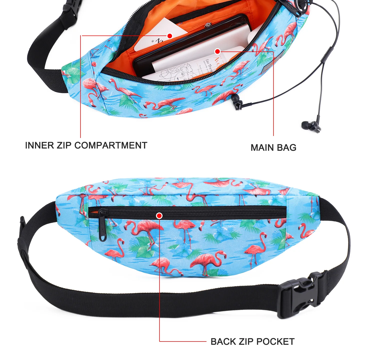 TINYAT Outdoor-Hüfttasche, leichte Wander-Gürteltasche mit Kopfhörerloch, Geldbörse, Werkzeuge für Camping, Laufen, Abenteuer, Reisen – Detail 5