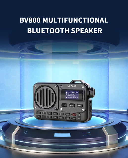 MLOVE BV800 Super-Portable Bluetooth Speaker with FM Radio