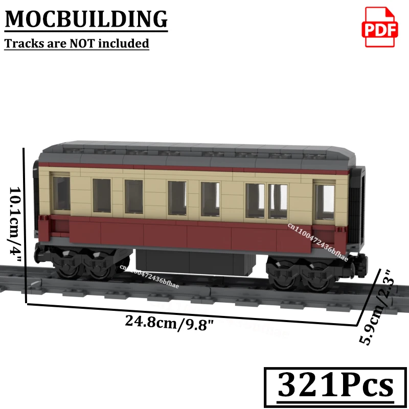 승객 열차 차량 브릭 MOCBUILDING 열차 차량 블록 철도 차량 건설 장난감 선물