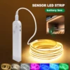 8MM COB Led Strip 5V with Motion Sensor Induction Night Light AAA Battery Powered Tape Warm Natural White Red Blue Green Yellow 1