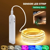 8MM COB Led Strip 5V with Motion Sensor Induction Night Light AAA Battery Powered Tape Warm Natural White Red Blue Green Yellow 1
