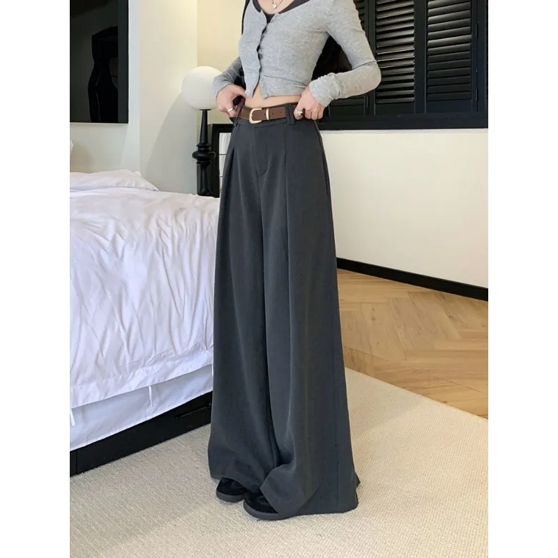 QWEEK Y2k  Vintage Suit Pants Woman Spring Baggy Harajuku Sweatpants Korean Fashion Streetwear Causal Wide Trousers Aesthetic
