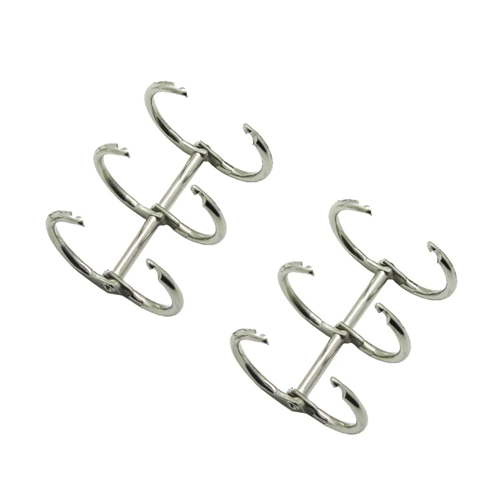 6Pcs 20Mm 프리미엄 니켈 도금 3링 금속 바인더 링 안전한 잠금 장치 루즈리프 다이어리 플래너 개인용 쉽게 열고 닫을 수 있음