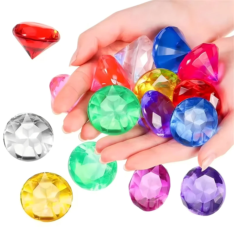 10PCS 보석 다이아몬드 장난감 해적 보물 아크릴 보석 보석 30MM 생일 선물 어린이를위한 파티 호의 소녀 소년