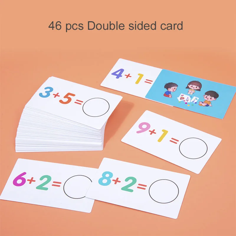 Children's Wooden Number Board Cognitive Matching Addition Subtraction Operation Montessori Logical Thinking Training Math Toys