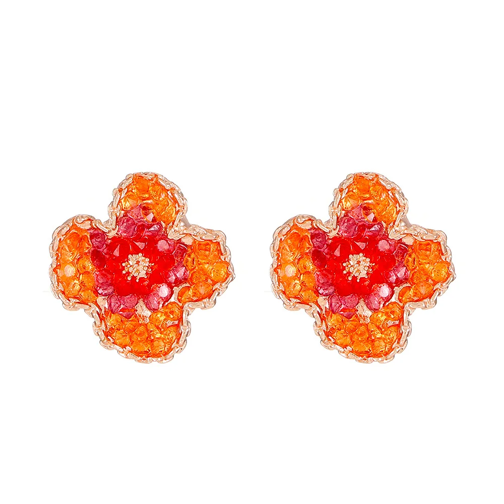 Flower earrings k-style early spring flower earrings ins trendy niche design elegant simple sweet small fresh earrings