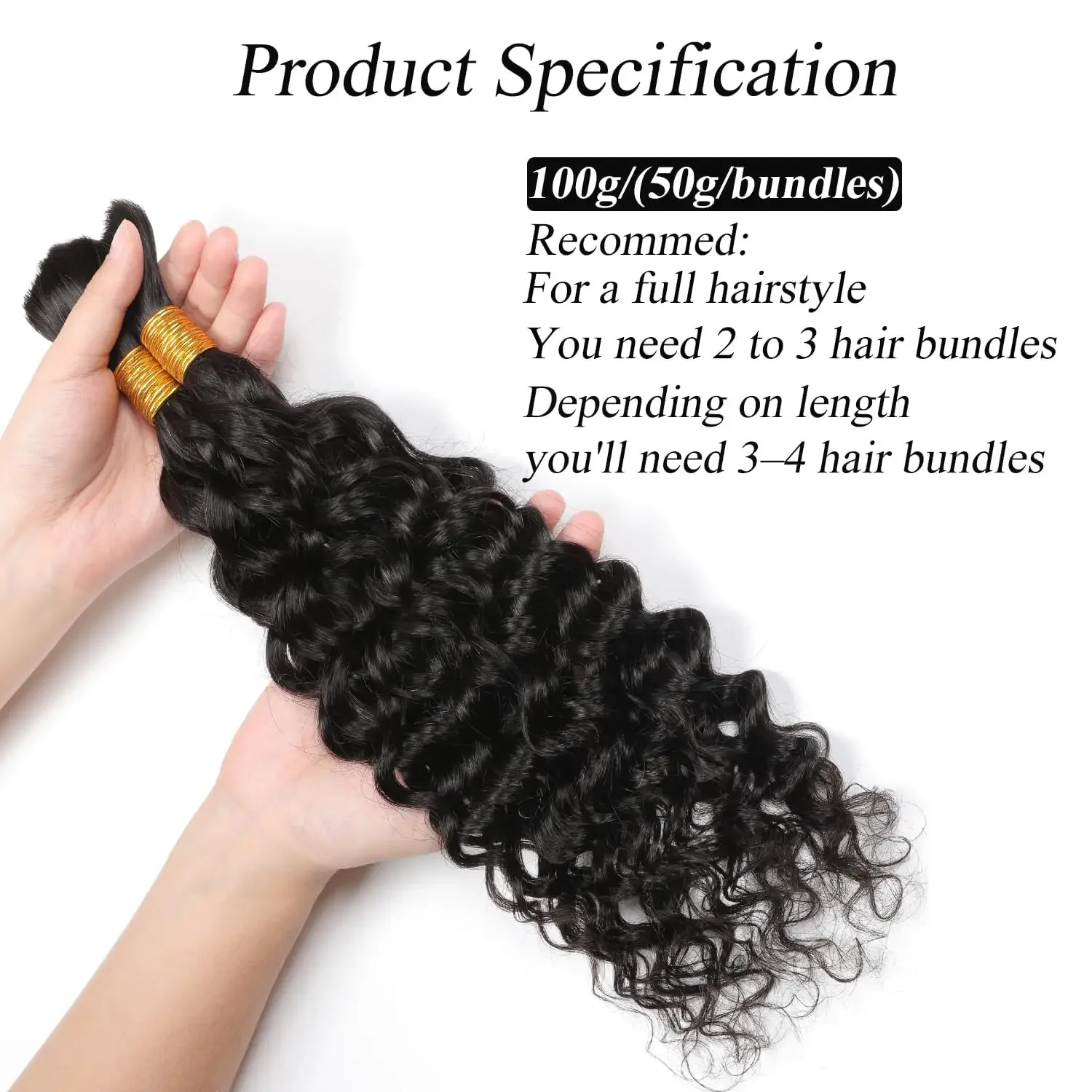 Human Braiding Hair Curly Bulk Human Hair For Braiding No Weft Bundles for Wet and Wavy