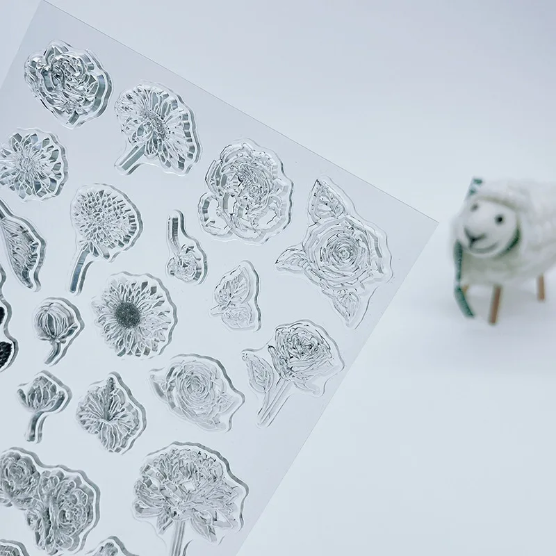 Mini Flower Silicone Clear Stamp for Scrapbooking Album DIY Craft Decoration Rubber Stamp Craft Photo Album Decorative