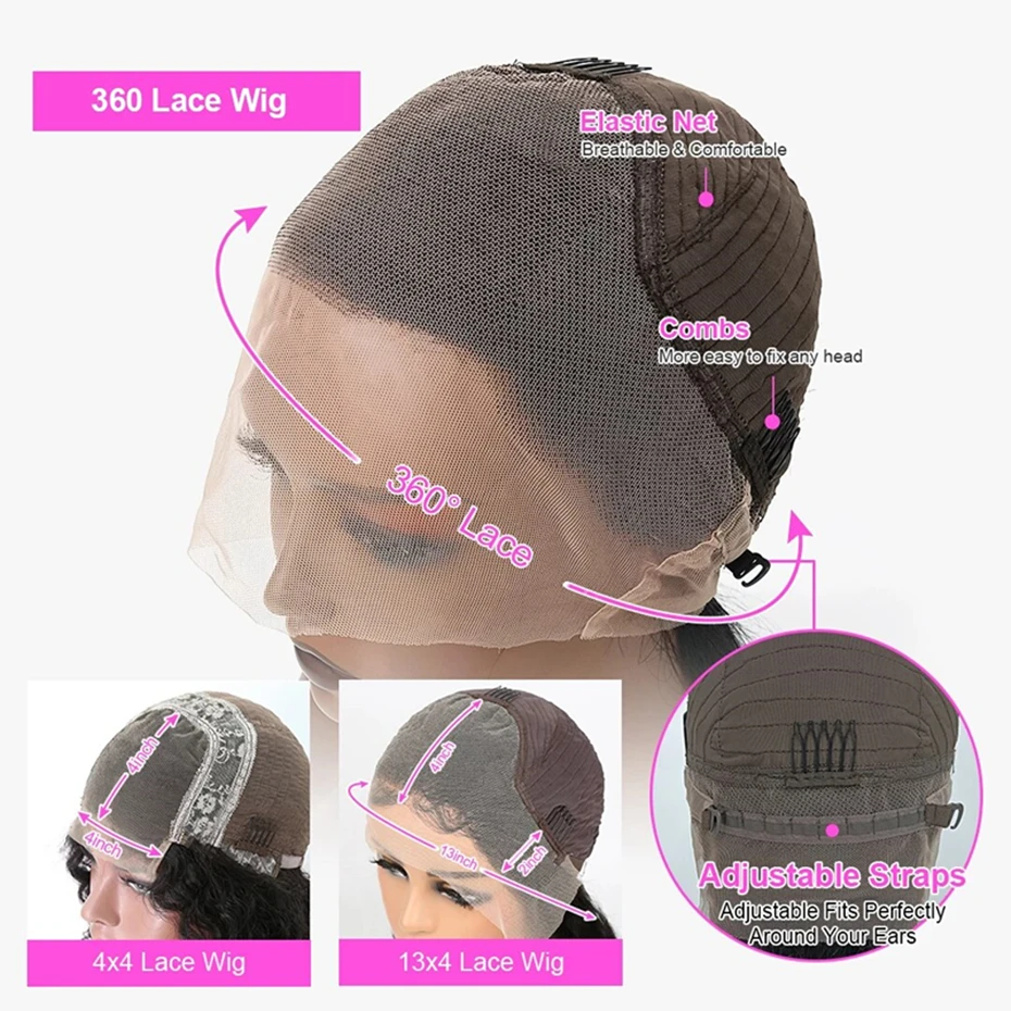 32 34 Inch 360 Lace Wig Human Hair Wigs For Women 4x4 Closure Wigs 13x4 Frontal Loose Body Wave Lace Front Wig Pre Plucked Bling 2