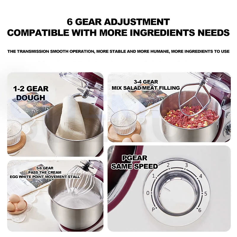 10L Stand Mixer Electric Kitchen Mixer Food Processor Dough Kneading Machine Kneader Kitchen Appliances Stir Fried chef's Machin 5