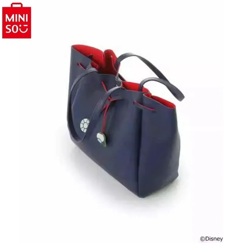 MINISO Disney Mickey Donald Duck Classic Drawstring Shoulder Bag Women's High Quality Sweet Versatile Storage Tote Bag