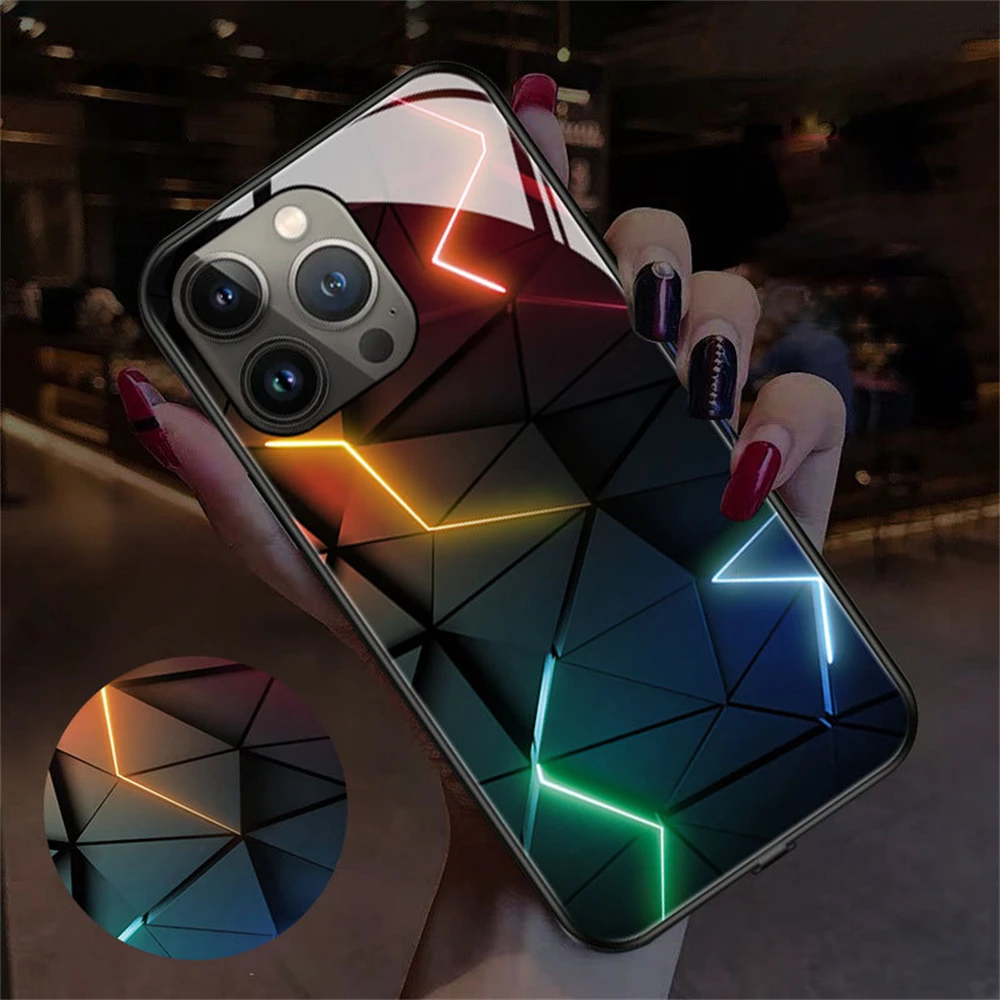 

Smart Voice-activated Luminous Mobile LED Light Up Phone Case Bag Cover For Huawei Mate 50 40 30 Pro P60 P50 P40 P30 Nova 10 9