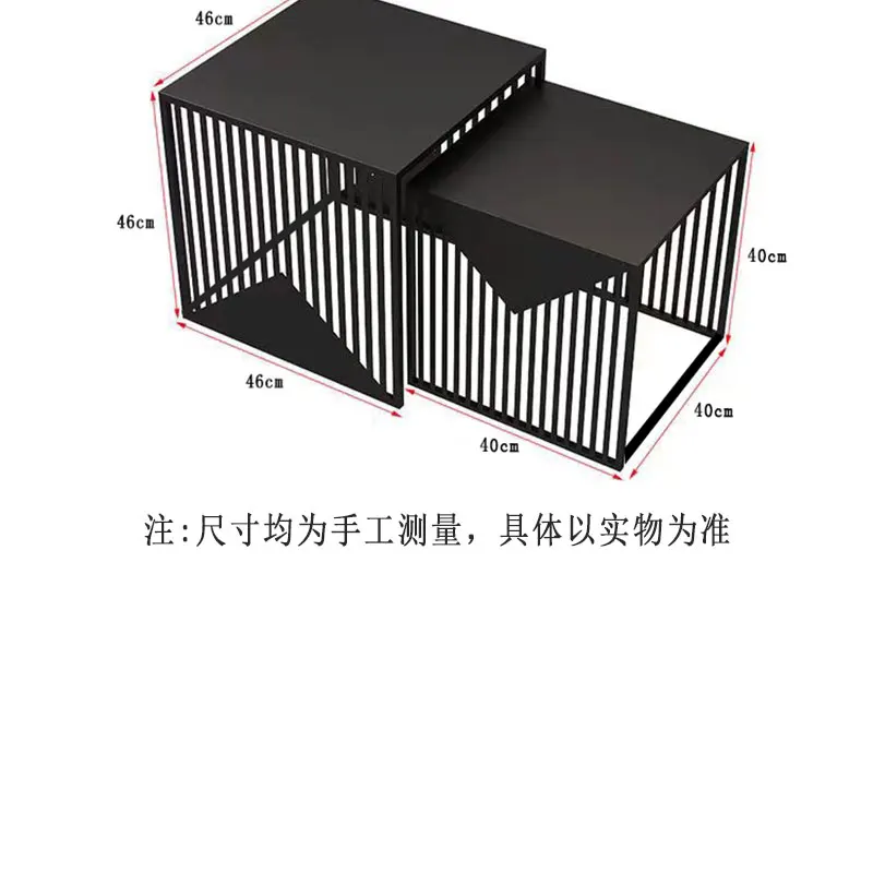 Modern Wrought Iron Tea Table Living Room Sofa Side Bedroom Bedside Storage Cabinet Creative Square Combination Corner Table