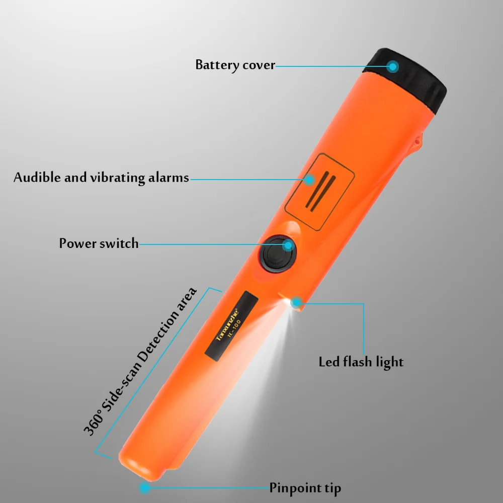 Metal Detector TC-100 Pinpointing Pointer GP-pointer Gold Target Static Alarm IP68 Waterproof With Bracelet