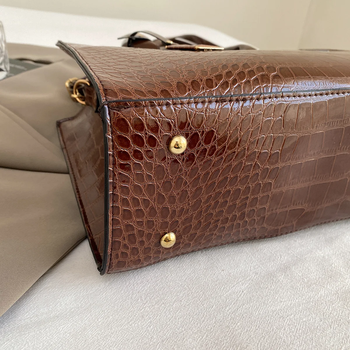 Crocodile Women's Crossbody Patent Leather Women's Messenger Bag Bag High Quality Ladies Handbag