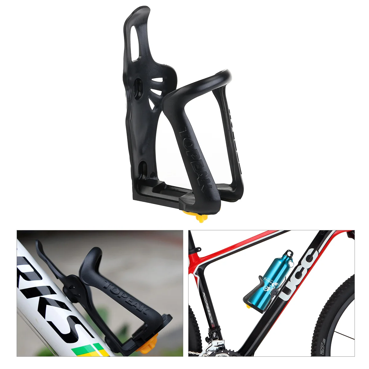 

Universal Adjustable Plastic Bicycle Bike Water Bottle Cage Holder (Black)