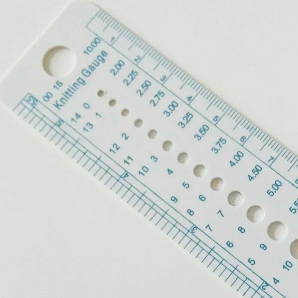 1Pc Rule Knitting Accessories Inch Sewing Ruler Plastic Ruler Needle Gauge Size Measurement Sewing Knitting Tool