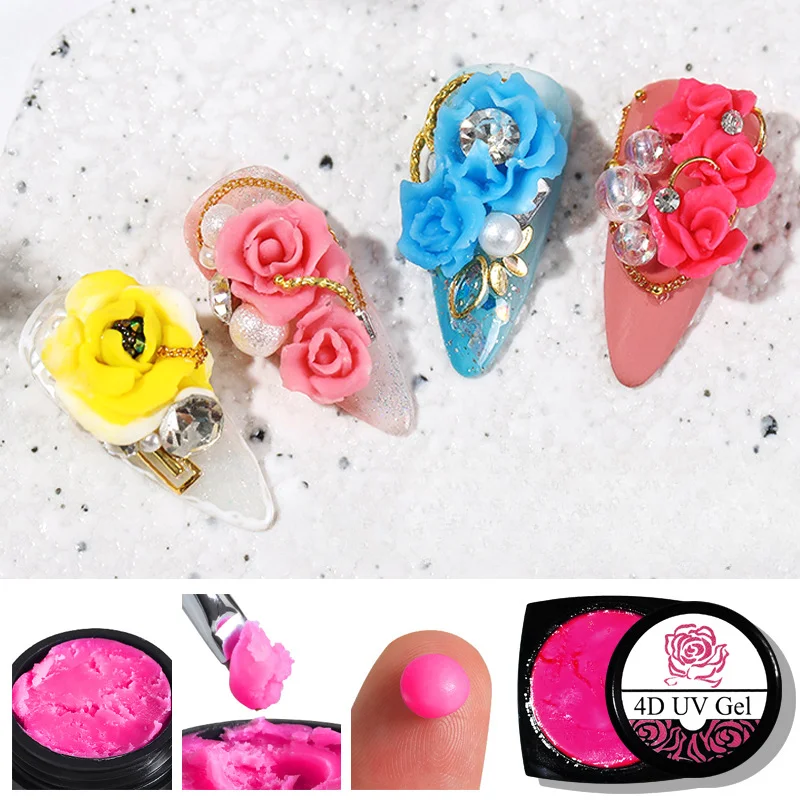 12color Pretty 3D Carved Multi Shape Gel Drawing Gel Polish Sculpture Gels Non Sticky 3D Solid Carving UV Led Light Needed