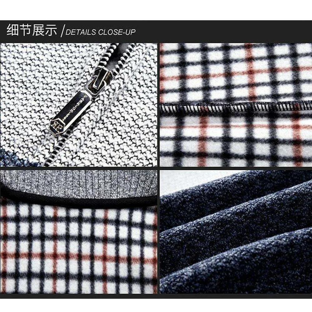 Stitching Colorblock Stand Collar Cardigan Single-Breasted Fashion Knit Sweater Spring Coats Jackets 2022 Winter Men Plus Size