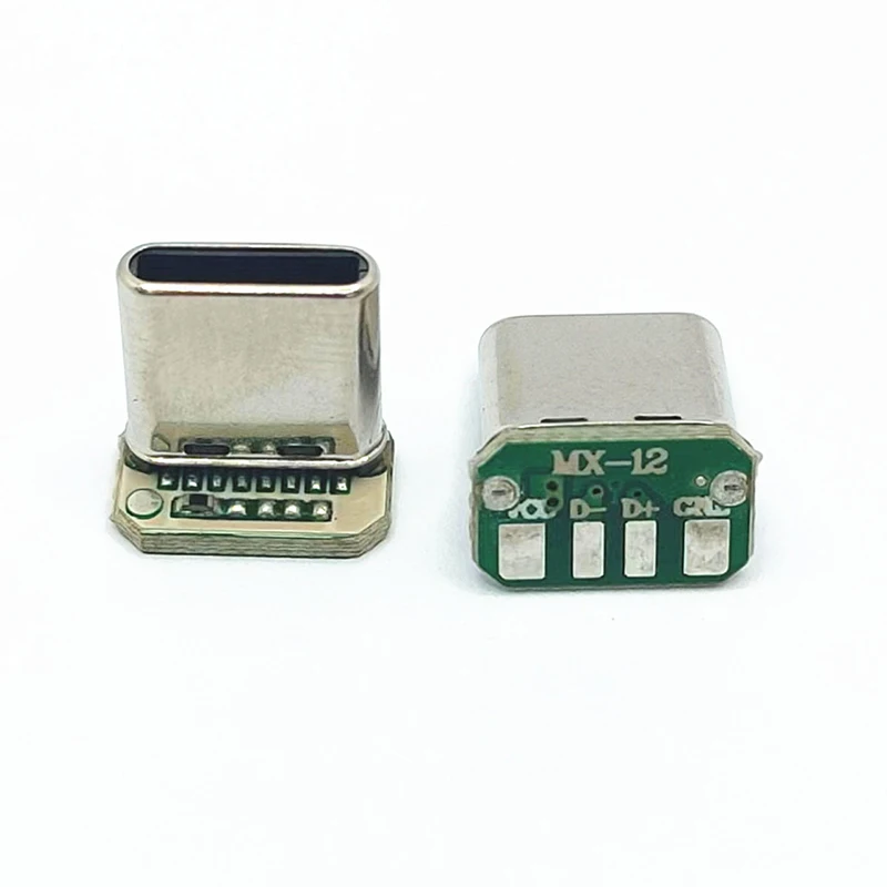 1Pc 유형 C 수직 패치 보드 4 용접 와이어 데이터 밴드 PCB USB 보드 남성 헤드 커넥터