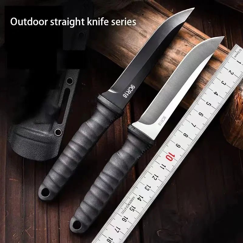 camping knife Outdoor pocket knife camping barbecue small straight knife sheath survival carry portable fruit