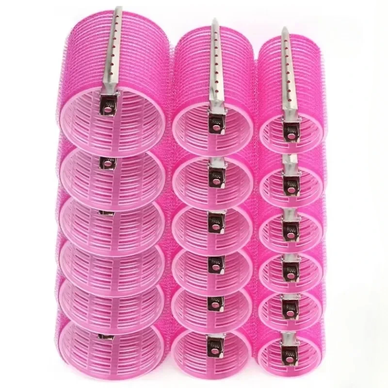 28pcs/Set New Hair Roller Sets 18pcs Plastic Self Grip Hair Curlers 3 Sizes Rollers 10pcs Metal Clips DIY Hairdressing New
