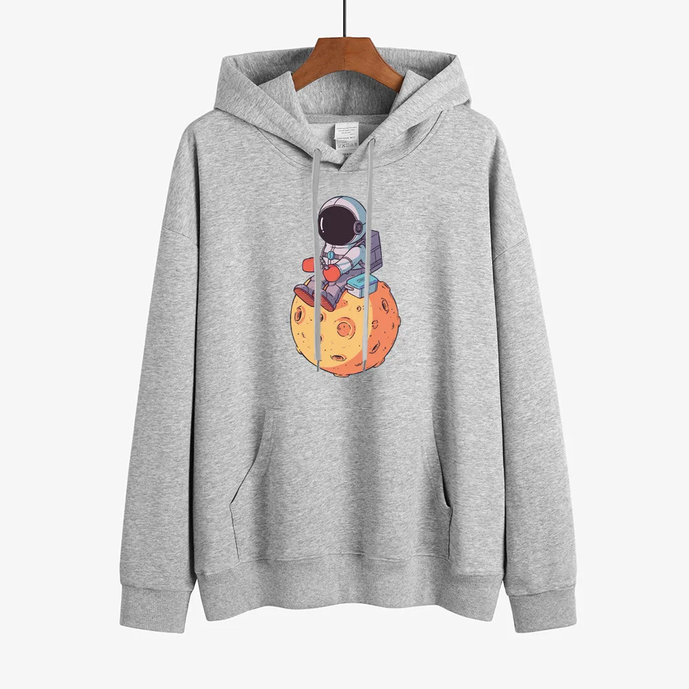 YRYT 2023 Autumn and Winter New Men's and Women's Tops Space Astronaut Print Long-sleeved Loose Pullover Hoodie Clothing