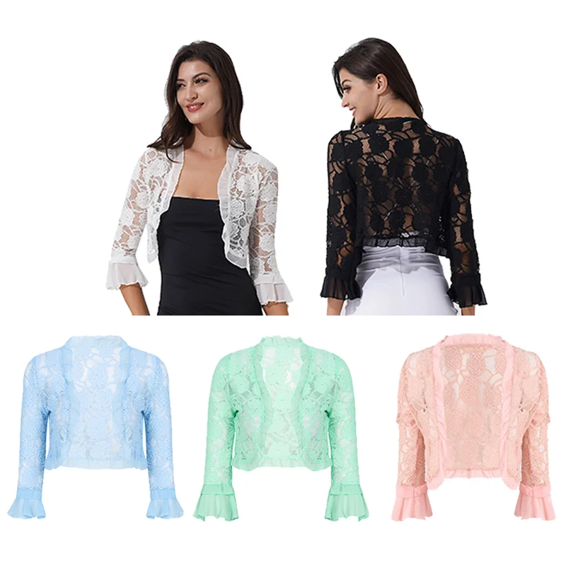 Damen elegante florale Spitze Schals Braut Wraps für Party kleid Bolero Sun Protecrion Strickjacke Overups Hochzeit Schal