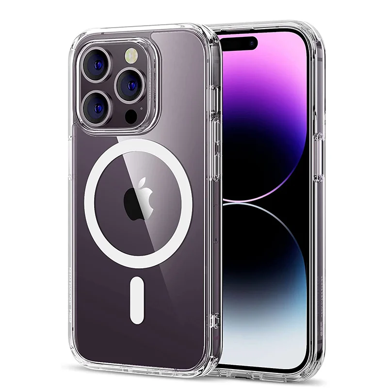 Per Magsafe Magnetic Wireless Charging Clear Phone Case Per Iphone 11 12 13 14 Pro Max Mini Xr Xs X 7 8 Plus Se 3 Tpu Hard Cover