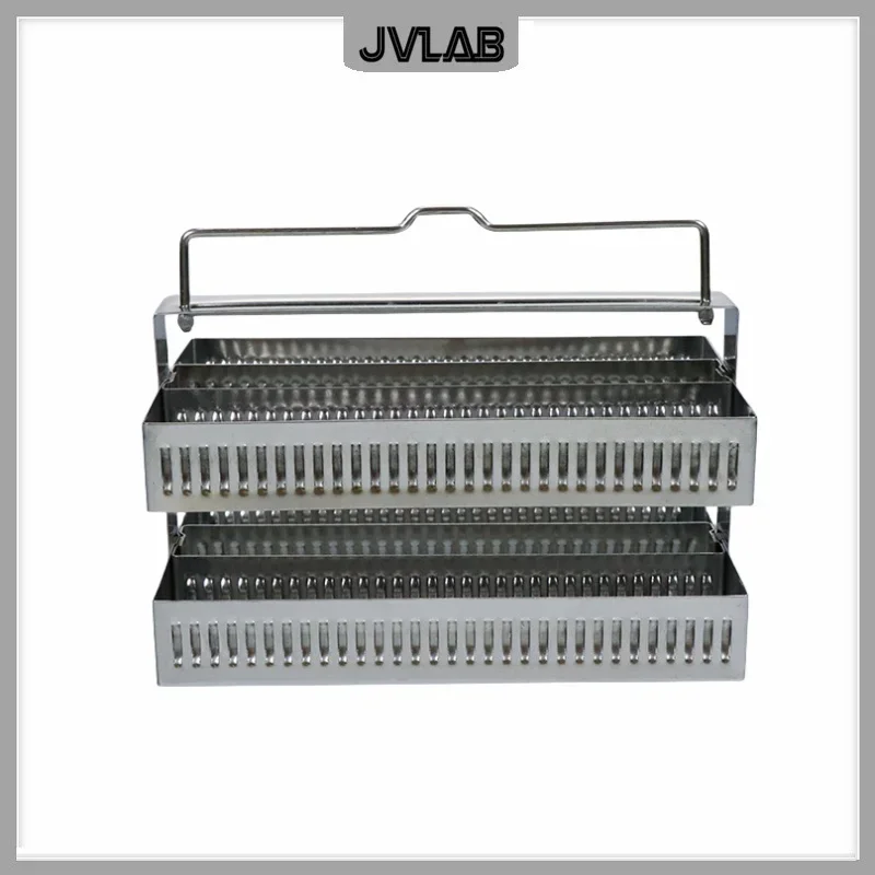 Stainless Steel Dyeing Rack Slides SUS Slides Staining Holder 132*70*73mm Up to 60 without Tank Resistant Acid & Alkali