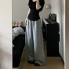 R2024 Harajuku Wide Leg Sweatpants for Women Elastic Waist Casual Sport Pants Woman Streetwear Gray Oversize Sportswear Female 5