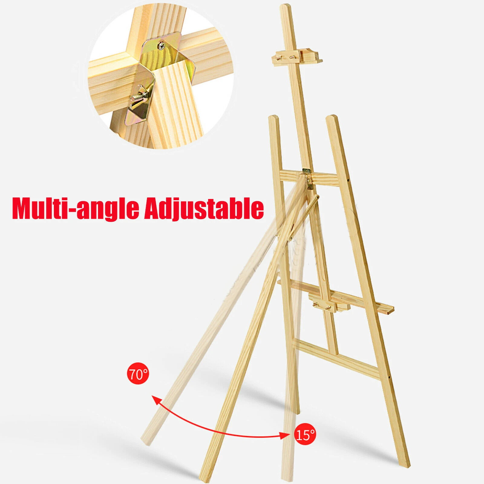 Cavalletto Da Studio In Legno Di Pino Ad A – 150 Cm, Pieghevole E Regolabile Per Pittura E Mostre - 3