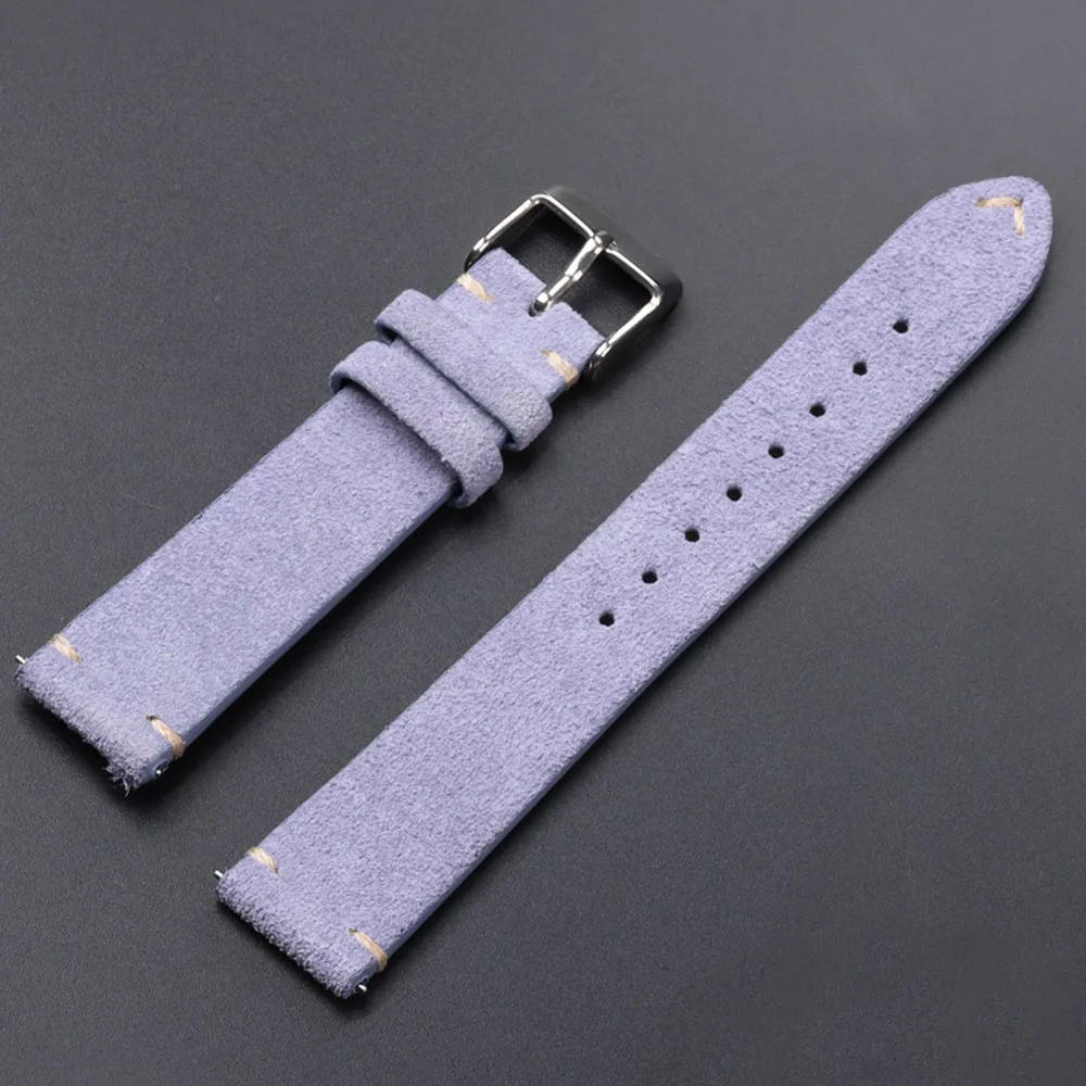 Premium Quick Release Soft Suede Watch Strap, Calfskin Wristband