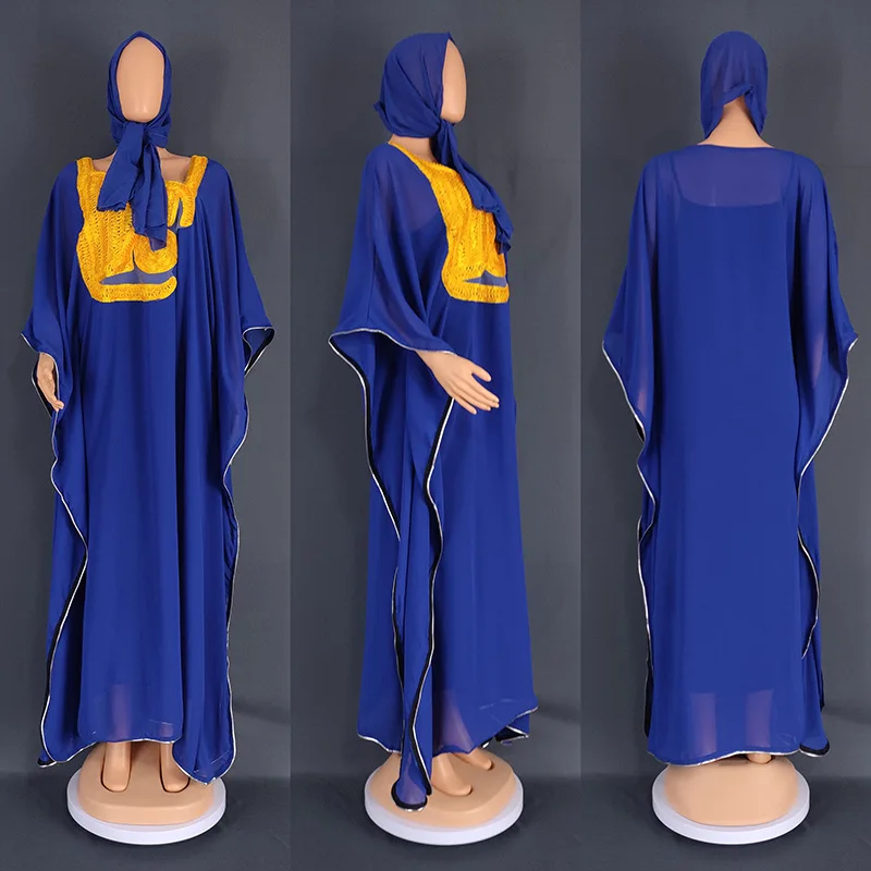 MD Dubai Turkey Women Muslim Sets Chiffon Dresses 2 Pieces Suit 2023 Eid Mubarak White Hijab Abayas Ensembles Musulmans Clothing