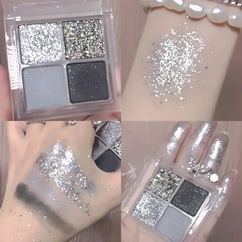 Eye Shadow Eye Shadow Plate 4 Colors Cool Toned Dark