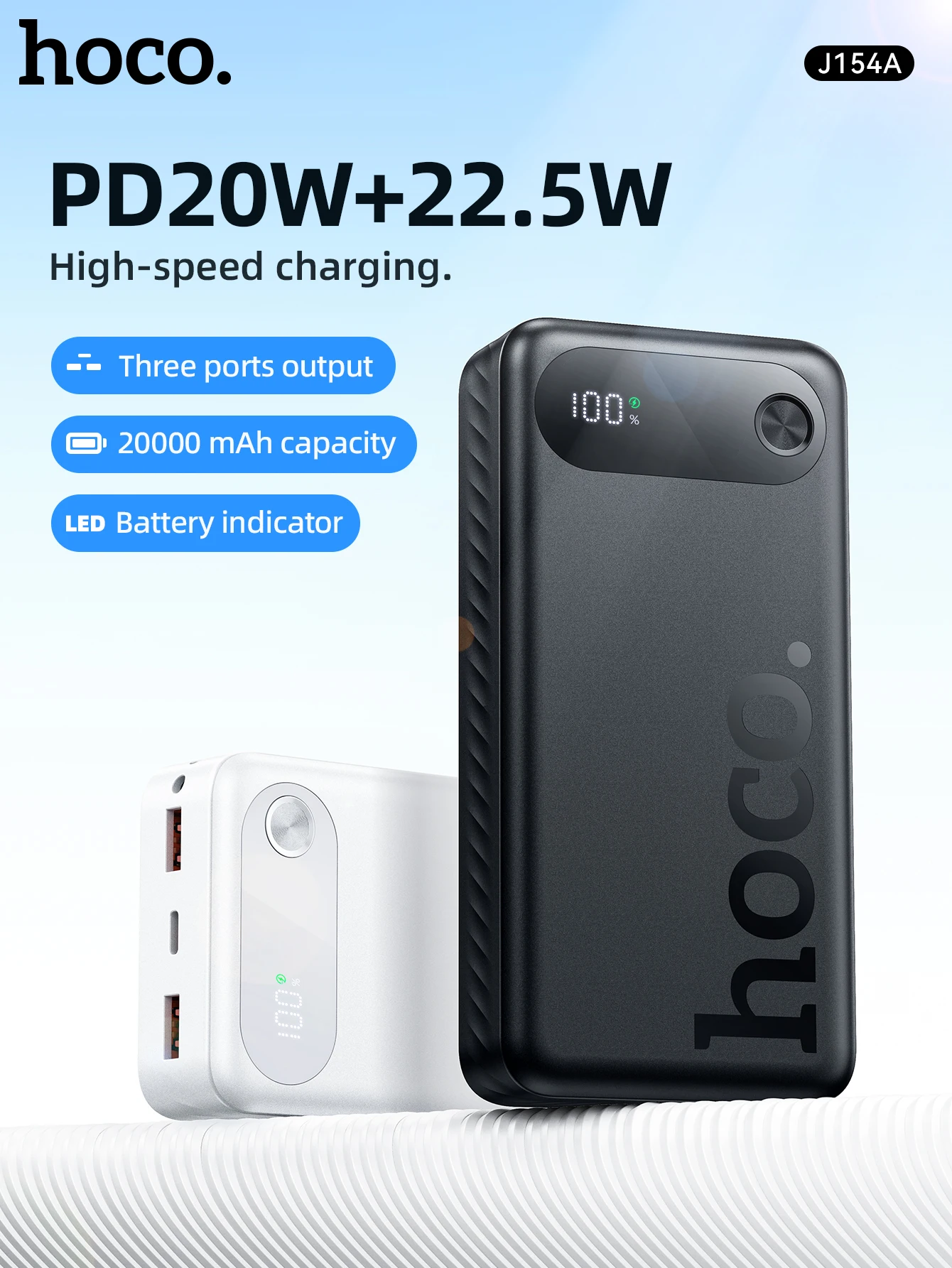 HOCO J154A 20000mAh 22.5W Fast Charging Power Bank