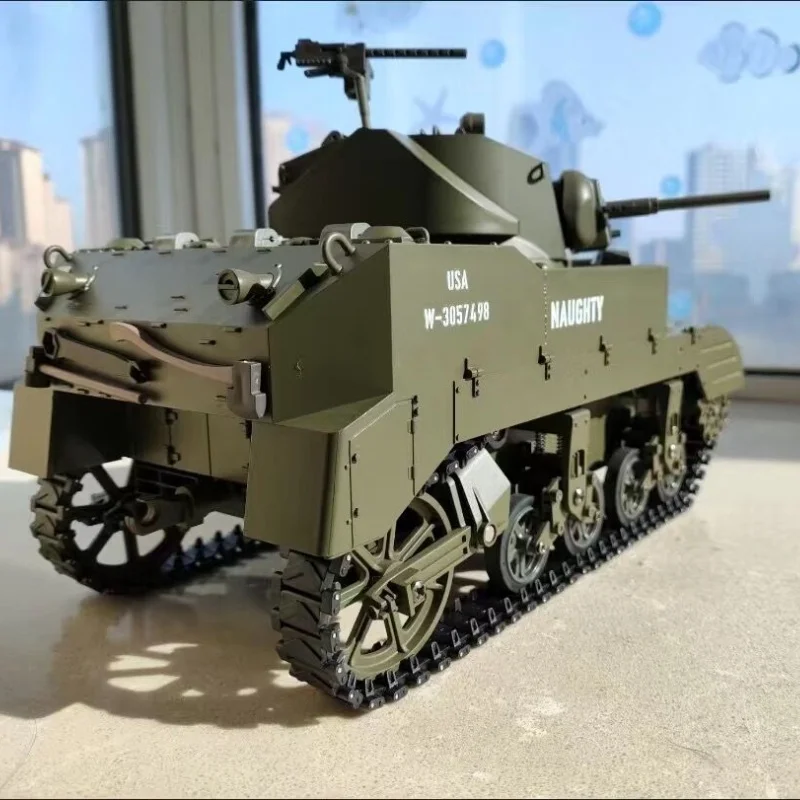 Coolbank Model G2080 Usa M5a1 Stuart Remote Control Tank Toy Military Simulation Tank Toy Model Children's Assembly Toy Gift 6