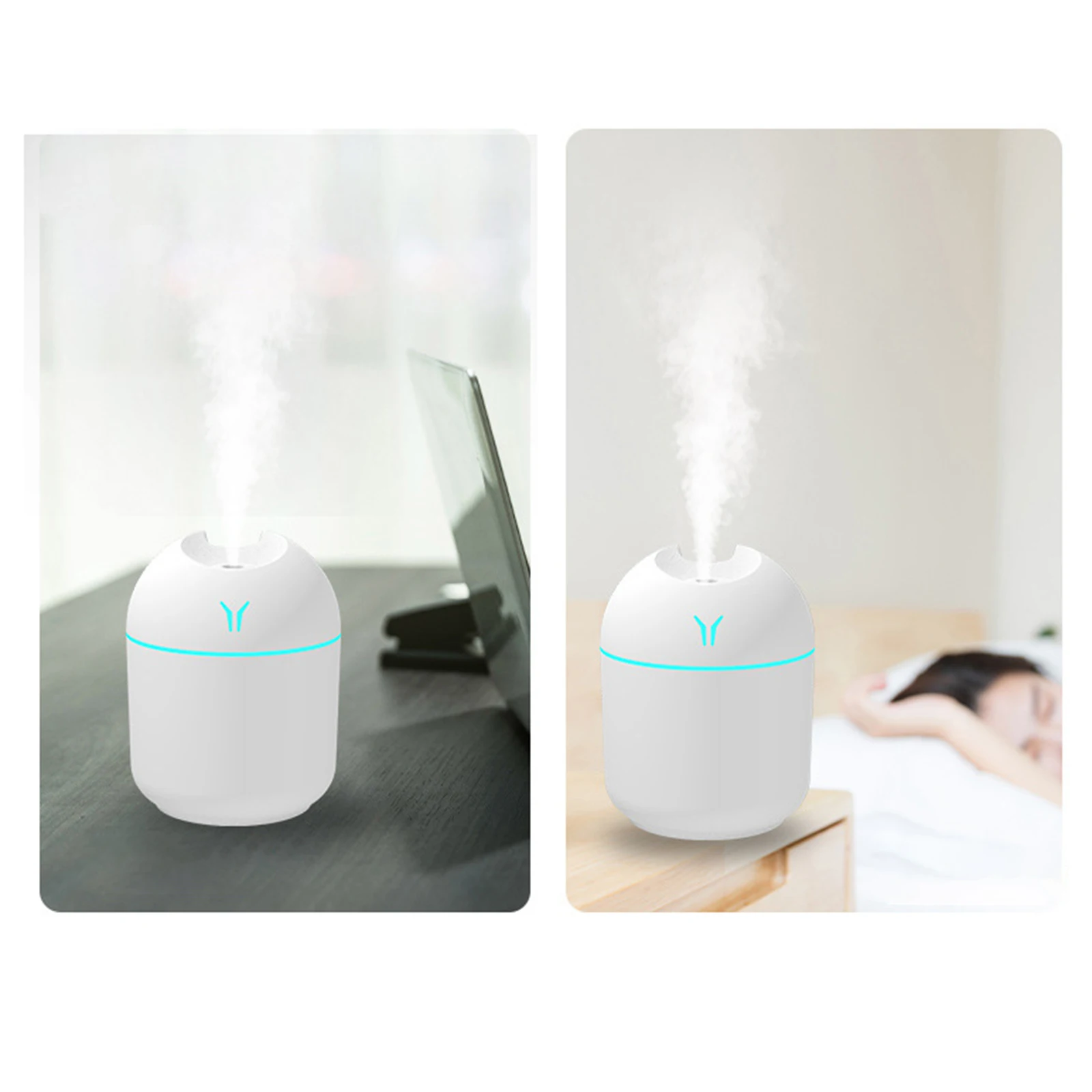 250ml Car Air Humidifier Cool Mist Aroma Essential Oil Diffuser with LED Night Mini Air Purifier for Car Home Desktop air humidifier air purifier