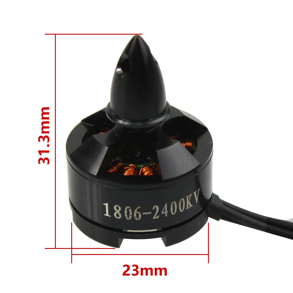 Quatre moteurs brushless 2205 2300KV pour drone FPV, câbles et connecteurs visibles