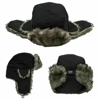 Homme hiver trappeur aviateur trooper oreillette chaud russe imperméable Ski chapeau Bomber casquette russe chaud oreille protecteurs chapeaux 2