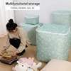 Clothes Storage Bag Foldable Storage Bags Large Capacity Waterproof Oxford Clothes Storage Organizers Floral Zipper Container 3