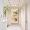 Modern Vertical Home Decor Mural Sandstone Textured LED Illuminated Panel with White Frame Vase Decorative Painting Technique 1