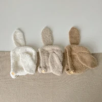 Solid Color Long Ears Newborn Beanie Caps Cartoon Rabbit Baby Plush Hat for Infant Boys Girls Warm Toddler Ear Protection Caps