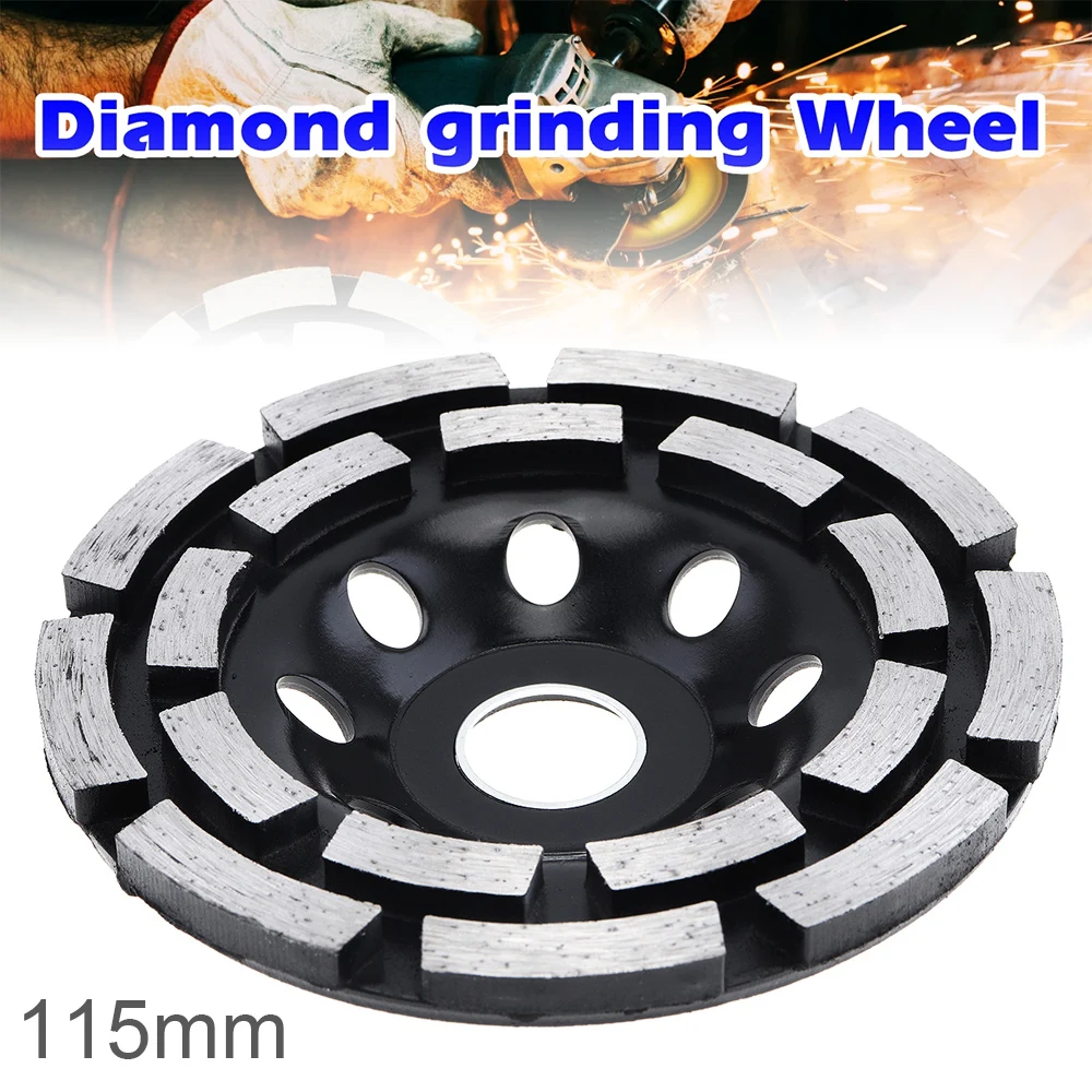 

115mm Diamond Double Row Electric Grinding Wheel Cutting Saw Blade 22mm Hole Diameter for Polishing Wall Grinding Concrete