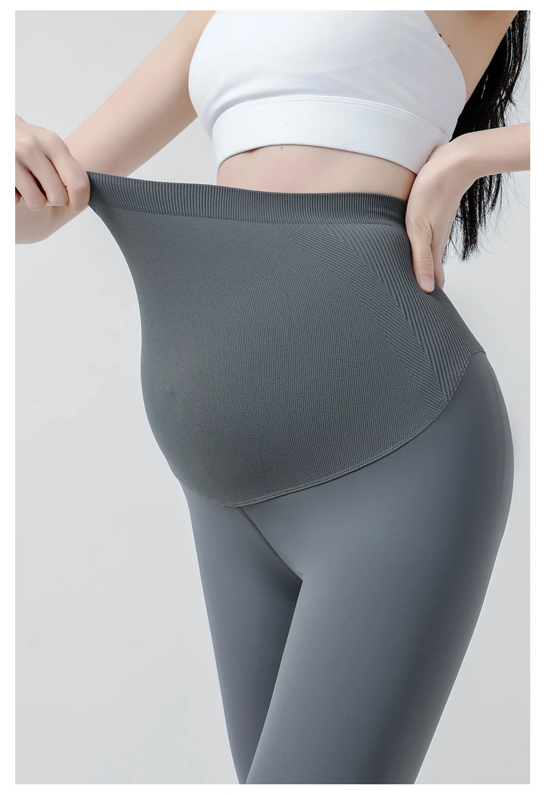 Waist Support Belly Seamless Stretch Nylon Skinny Legging Maternity Autumn Pencil Yoga Pants for Pregnant Women Pregnancy Youth