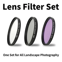 49MM 52MM 55MM 58MM 62MM 67MM 72MM 77MM 82MM UV+CPL+FLD 3 in 1 Lens Filter Set with Bag for Cannon Nikon Sony Pentax Camera Lens 6