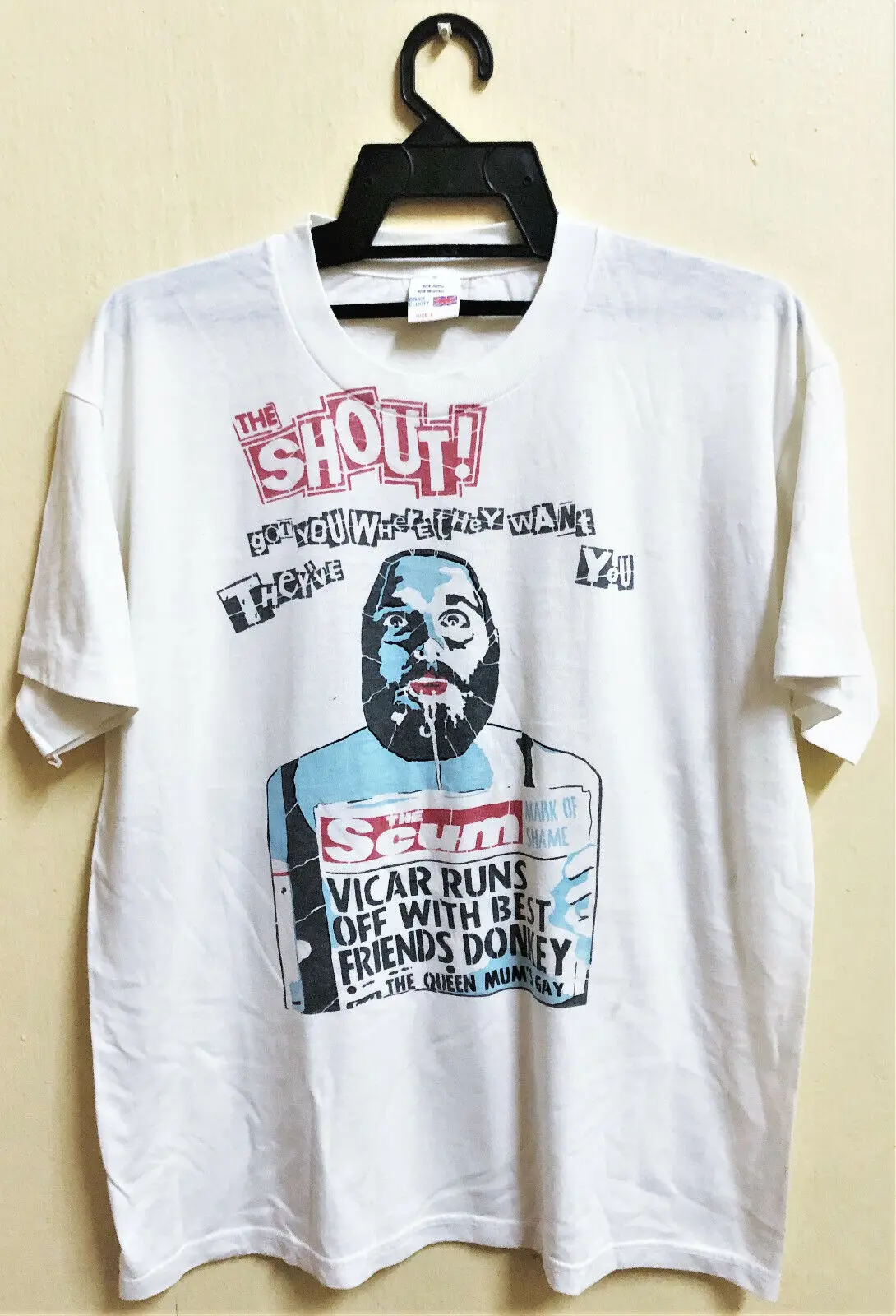 Vintage Anni '80 The Shake! Maglietta Da Concerto Goth Rock Punk Tour Bauhaus Killing Joke Maniche Lunghe